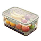 Portable Food Storage Container Large Capacity Airtight Freshness Box with Drain Plate for Outdoor Picnic Camping Use