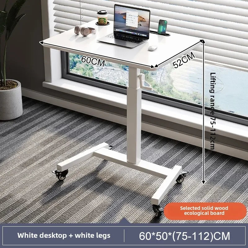 Height Adjustable Computer Desk Mobile Small Desk for Live Streaming Home Study Office Desk Standing Workstation desks