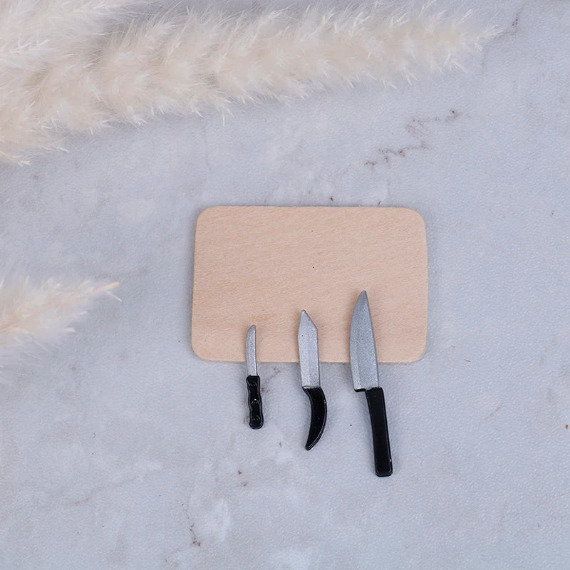 1 Set Doll House Mini Kitchen Knife Cooking Utensils Model for Dollhouse Kitchen Furniture Decoration Accessories Toy