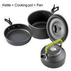 Camping Cookware Set Aluminum Nonstick Portable Outdoor Tableware  Kettle Pot Cookset Cooking Pan Bowl for Hiking BBQ Picnic