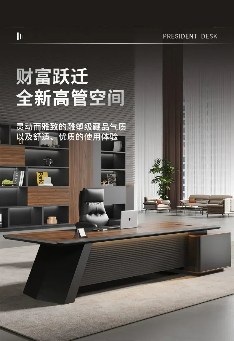 Shelves Modern Office Desk Executive Corner Luxury Vanity Work Office Desk Minimalist Conference Storage Wooden Bureau Furniture