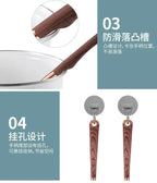 Kitchen Utensils Silicone Cooking Utensils Kitchenware, Gold-plated Wood Grain Handle, Spatula, SpoonsCooking Pots Set