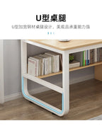 Contemporary Office Study Desk, Contemporary Computer Desk Writing Desk PC Desk Work Desk with 3-Drawers and Metal Legs