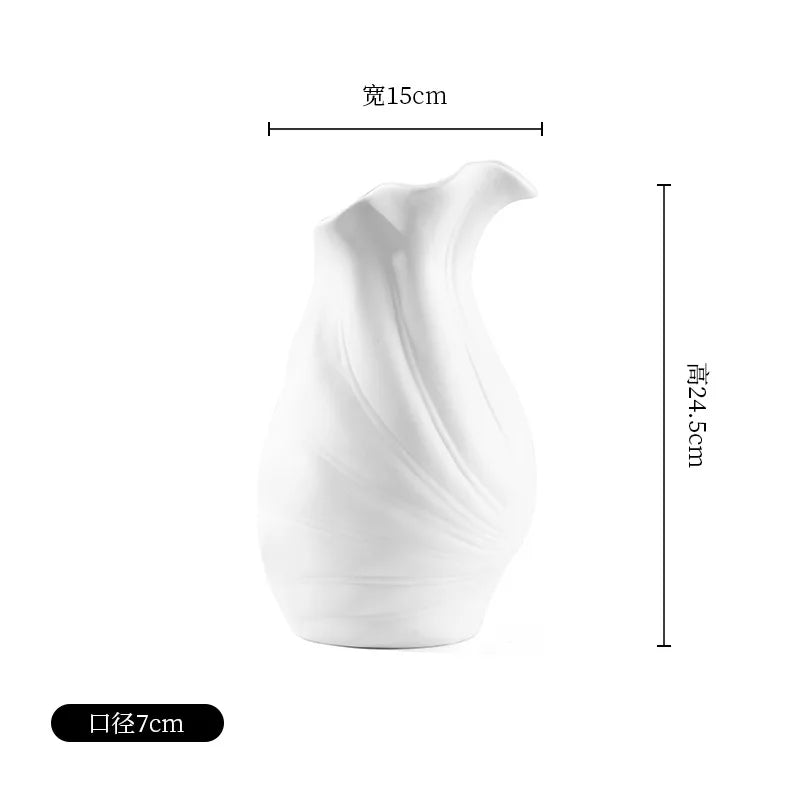 Modern Ceramic Vase French Minimalist Nordic Decoration Wazony Vintage Ornaments Room Desk Decoration Home
