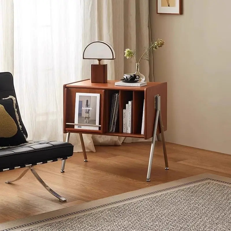 Multifunctional Beauty:Modern Solid Wood Magazine Storage, Chinese-Inspired Side Cabinet, and Floor Display for Bedroom Elegance