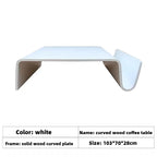 Solid Wood Coffee Table Modern Bentwood Room Desks Portable Low Center Tea Table  Living Room Furniture Side Storage Design