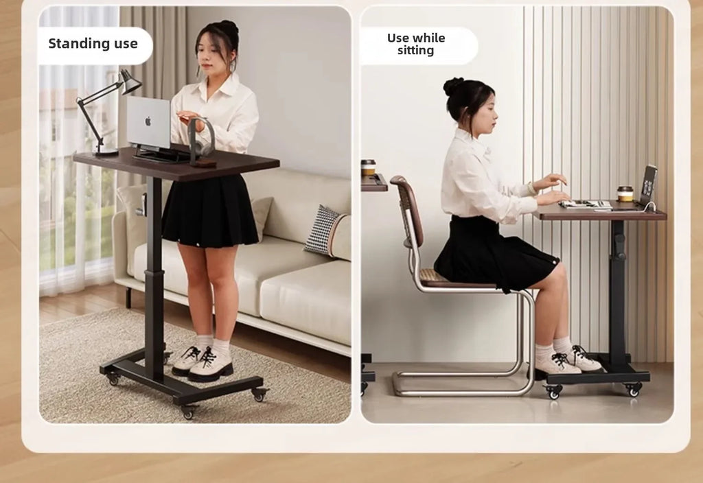 Height Adjustable Computer Desk Mobile Small Desk for Live Streaming Home Study Office Desk Standing Workstation desks