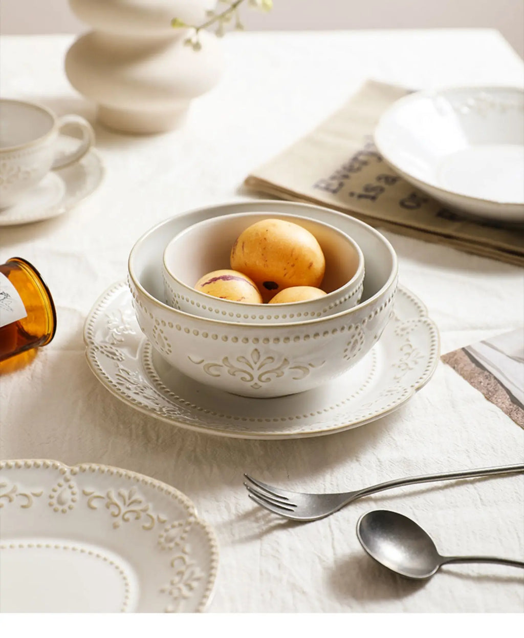 Baroque Vintage Ceramic Dinner Plates Western Food Dishes and Plates Sets European Modern Kiln Change Carving  Tableware Home