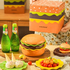 Stackable Burger Plate Bowl Set Modern Hamburger Ceramic Dinnerware Set Tableware For Housewarming Home Wedding Restaurant Party