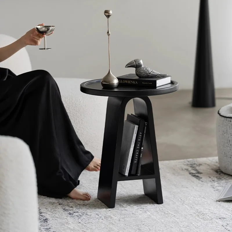 Nordic Modern Simple Living Room Coffee Table Creative Luxury Rounded Small End Tables Arc-shaped Corners Sofa Beside Home Decor