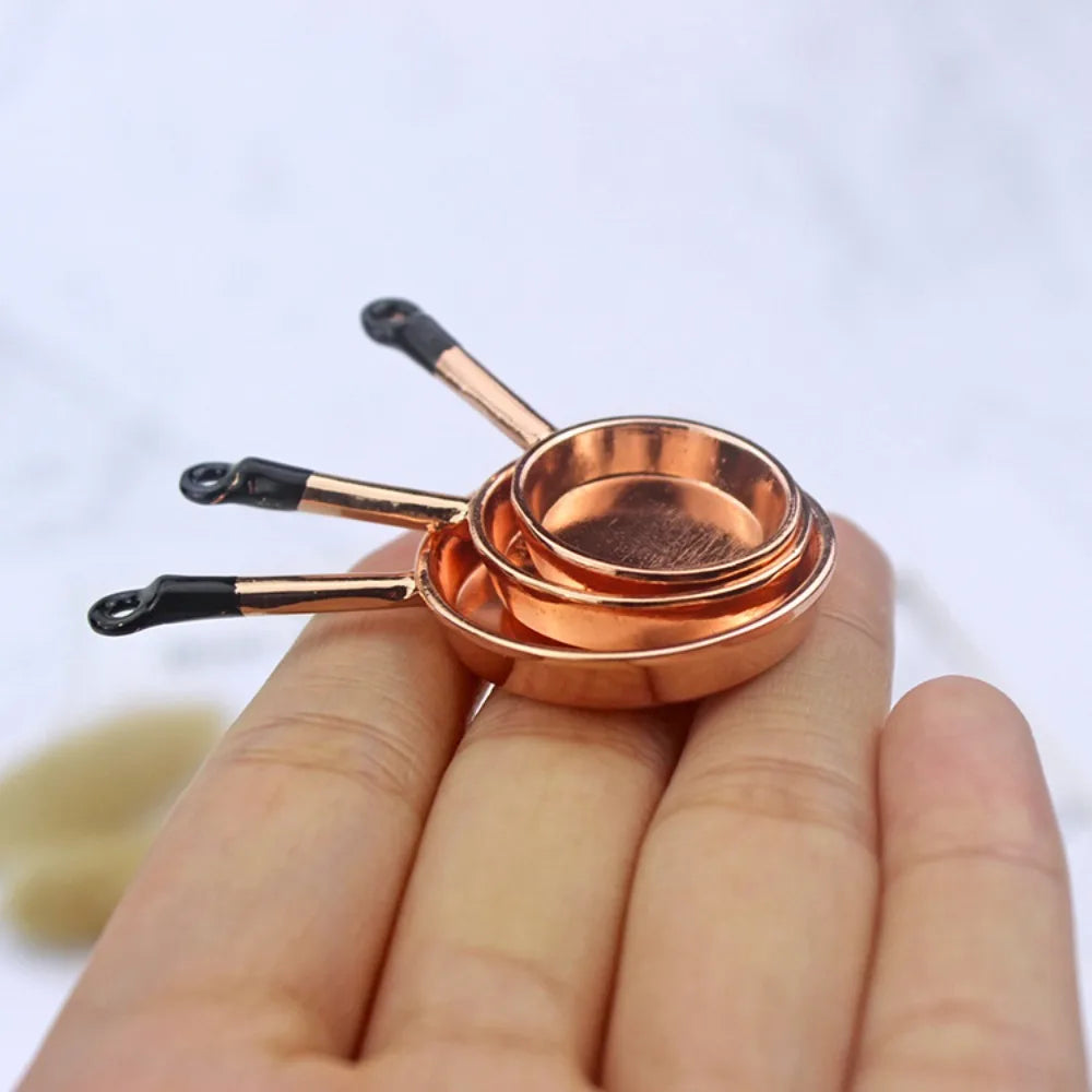 Kettle 1:12 Mini Kitchen Utensils Sets Cookware Alloy Doll Kitchen Set Mini 1:12 Scale Mini Kitchen Cooking Kit Mini Play House