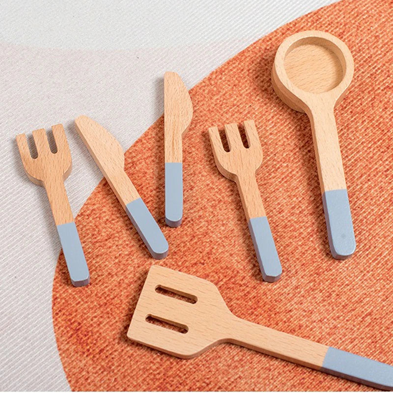 Children's Wooden House Kitchen Utensils Toy Sets Montessori Early Habit Cultivation Cognitive Training Parent-child Interaction