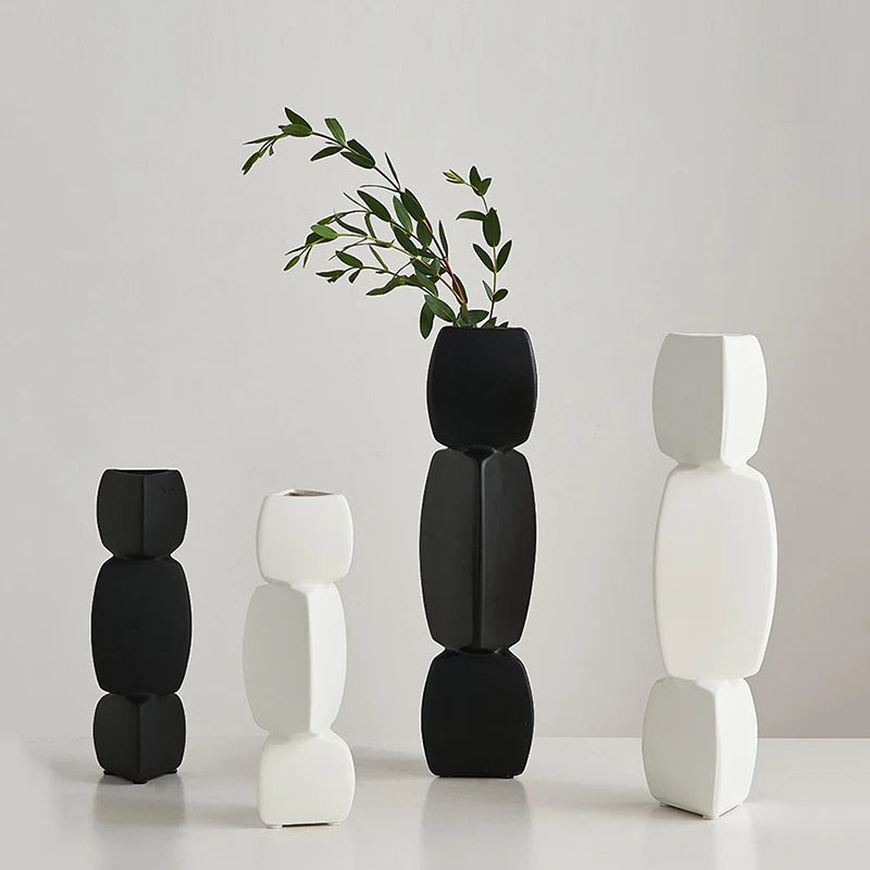 Modern minimalist vase decoration home Flower Arrangement Living Room Flowerpot Nordic minimalist decor black vase Art Ornaments
