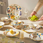 Fine China Kitchen Dinner Set Guests Gift Women Party Plates Dinnerware Sets Ceramic Breakfast Juego De Vajilla Completa Dishes