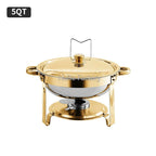 2 Pack 5QT Chafing Dish Buffet Set Stainless Steel Chafer with 2 Full Size Pans Round Catering Warmer Server Lid Water Pan