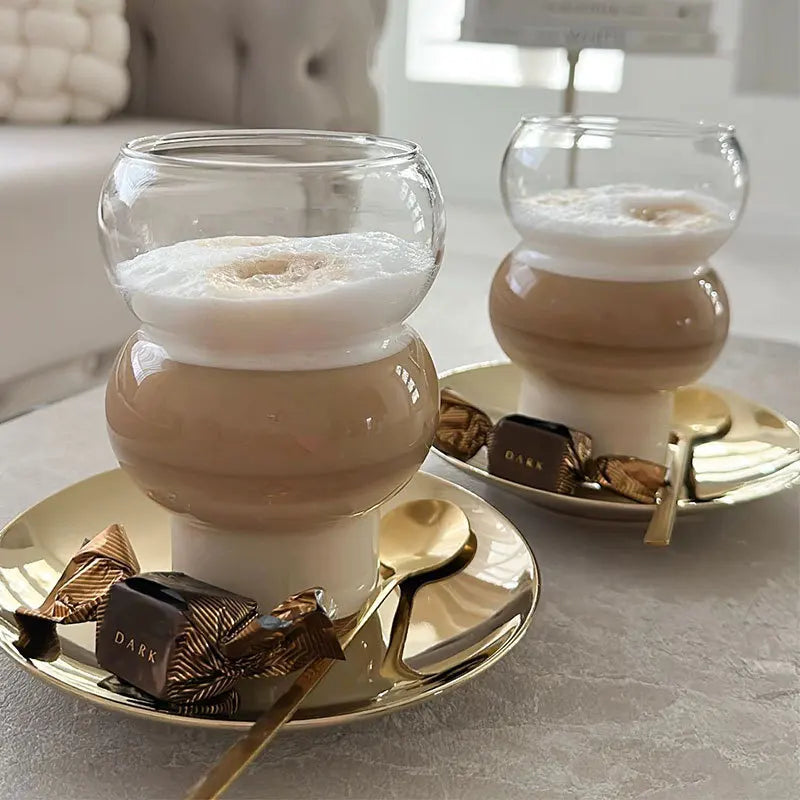 Coffee Glass Latte Cup Bubble Ball Cups Wine Champagne Glasses Juice Milk Whiskey Water Cup Bar Party and Restaurant Drinkware