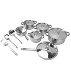 Stainless Steel Cookware Set Kitchen Cookware Set Stainless Steel Pots Pans Set with Soup Pot Saute Pan Lids for Home Cooking