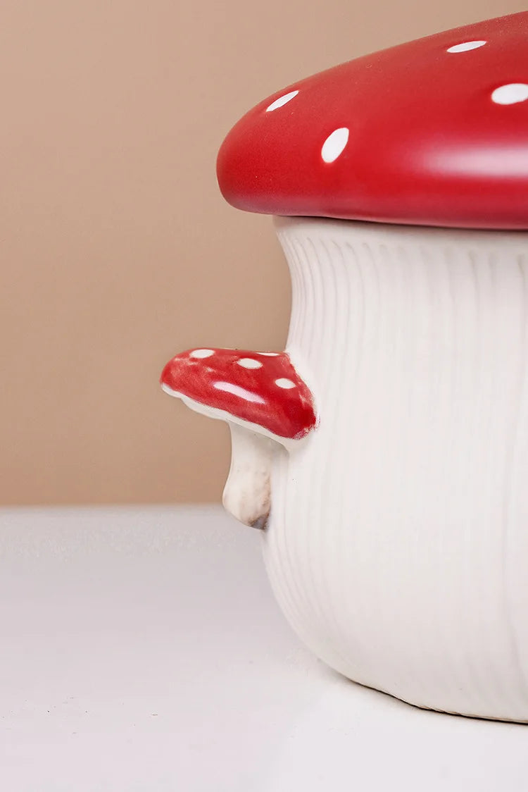 Red Mushroom ceramic Coffee Mug Dinner Plates Noodle Bowls Salad Bowls Teapot Cakepan Afternoon Tea Party Gift for Girl