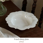 Ceramic Plates Dinner Sets Elegant White Western Food Dishes Steak Paglio Salad Plate Embossed Party Tableware Cup and Saucer