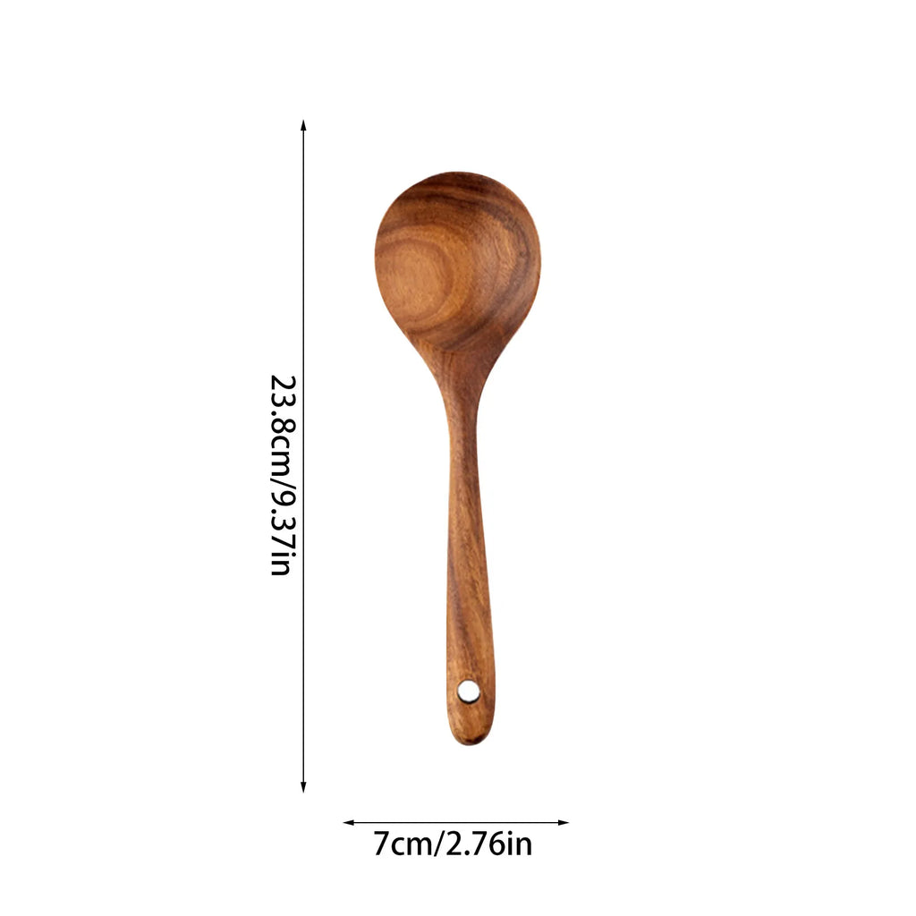 5/9Pcs/set Wooden Kitchen Utensils Set, Wooden Spoons for Cooking, Utensils,Natural Teak Wooden Spoons For Non-stick Pan Gift