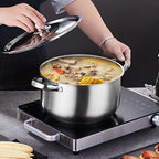 4-Piece Stainless Steel Pot Set, No Stove Selection, Large Capacity, Suitable for Kitchen Cooking