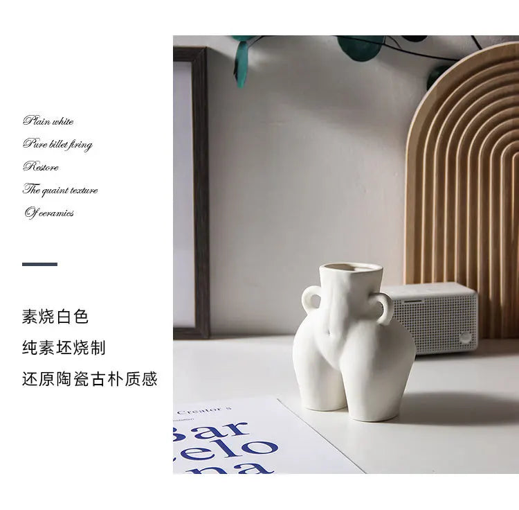 WHYOU Creative Body Art Vase Imitation Ceramic Decorative Vase Nordic Home Decoration Crafts Vase Table Desktop Ornaments Gift