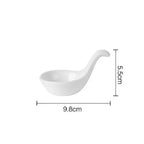 European Ceramic Tableware White Spoon Bowl Caviar Snack Plate Fruit Platter Restaurant Kitchen Ceramic Tableware Bowl Plate Set