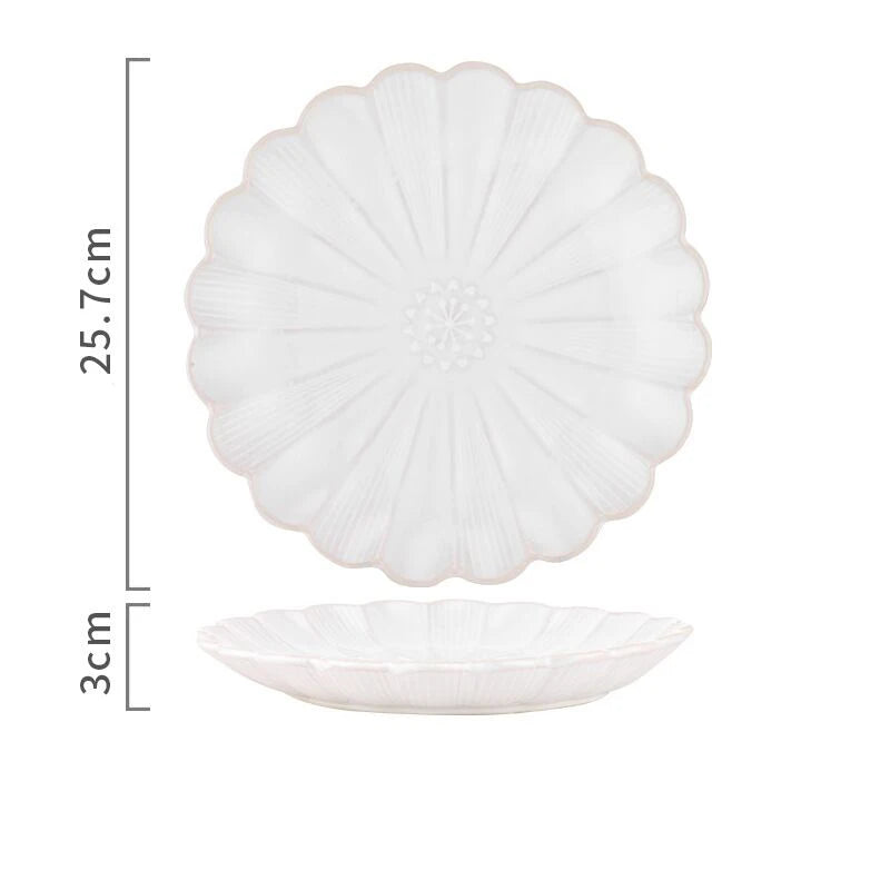 Ceramic Dinner Plate Tableware Coffee Mug Cup Steak Plate Salad Soup Noodles Bowl Chrysanthemum Dinnerware