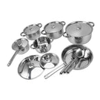 Stainless Steel Cookware Set Kitchen Cookware Set Stainless Steel Pots Pans Set with Soup Pot Saute Pan Lids for Home Cooking