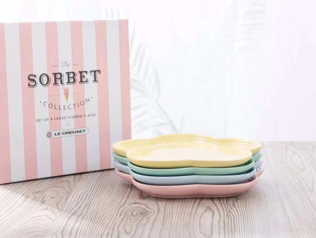 Le Creuset Cool Color Ceramic Dinner Plate Set High-Temperature Resistant 18cm/23cm Flower Plate Kitchen Dining Tableware