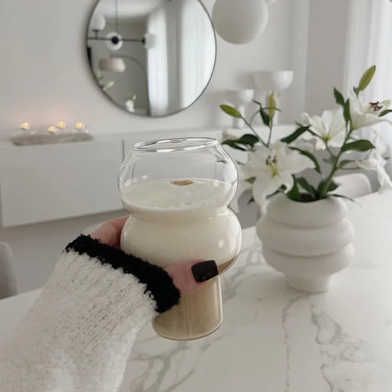 Coffee Glass Latte Cup Bubble Ball Cups Wine Champagne Glasses Juice Milk Whiskey Water Cup Bar Party and Restaurant Drinkware