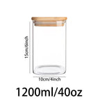 Food Storage Containers with Airtight Lid,Clear Glass Canister,Kitchen Pantry Storage jar for Pasta Sugar Flour Oat Cereal Beans