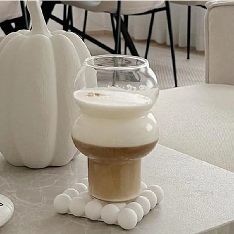 Coffee Glass Latte Cup Bubble Ball Cups Wine Champagne Glasses Juice Milk Whiskey Water Cup Bar Party and Restaurant Drinkware