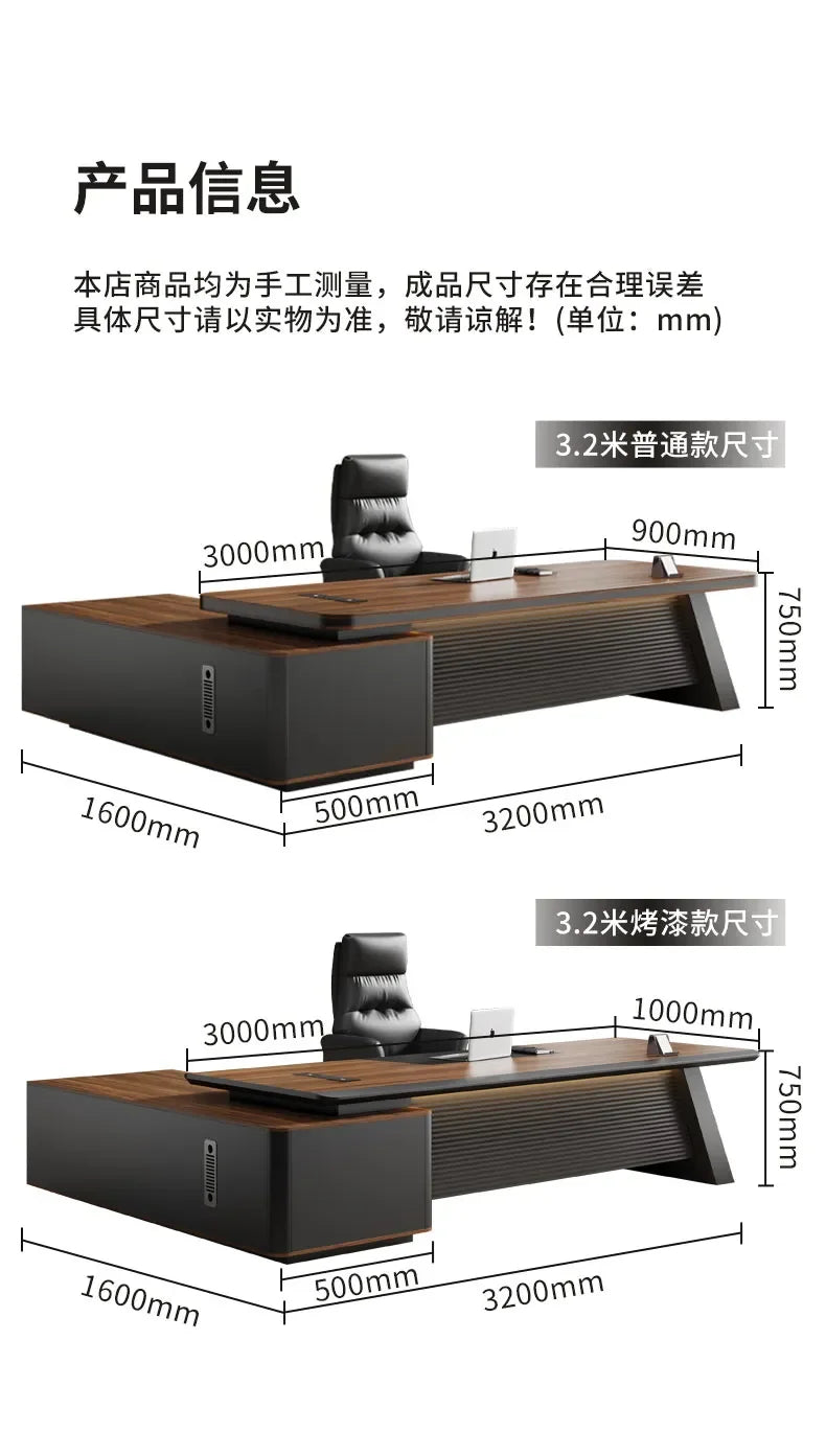 Shelves Modern Office Desk Executive Corner Luxury Vanity Work Office Desk Minimalist Conference Storage Wooden Bureau Furniture