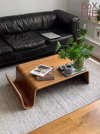 Solid Wood Coffee Table Modern Bentwood Room Desks Portable Low Center Tea Table  Living Room Furniture Side Storage Design