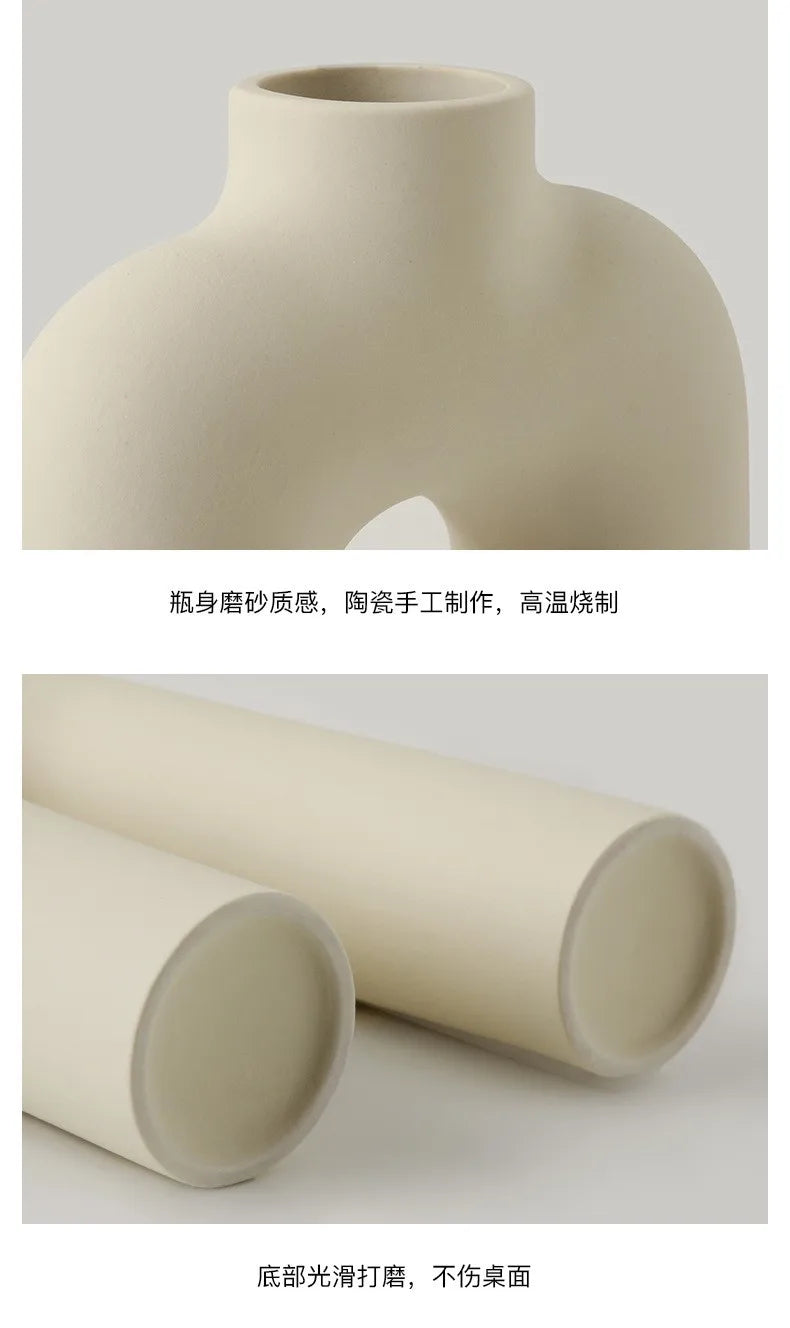 INS Ceramic Art Vase, Modern Simple Home Living Room Flower Arrangement, Advanced Sense Decorative Device, New