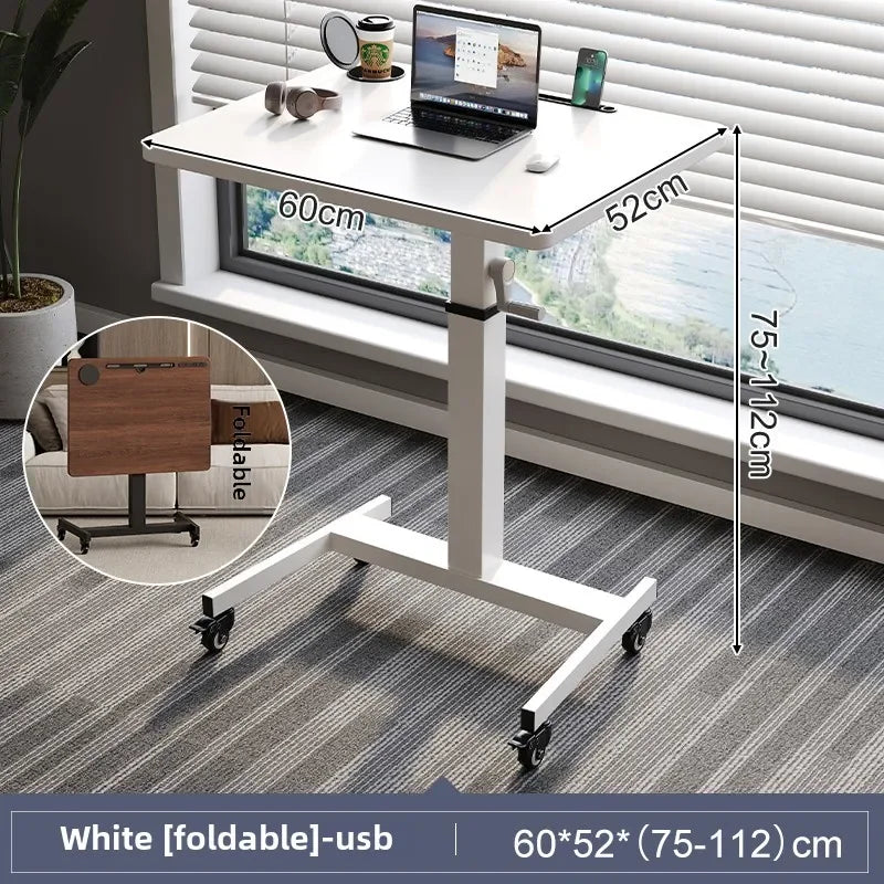 Height Adjustable Computer Desk Mobile Small Desk for Live Streaming Home Study Office Desk Standing Workstation desks