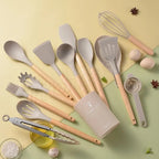 Kitchen Kit 12 Pieces Silicone Food Grade Utensils Cooking Sets Turner Spatula Measuring Spoon Practical Cookware Tool Kitchenwa