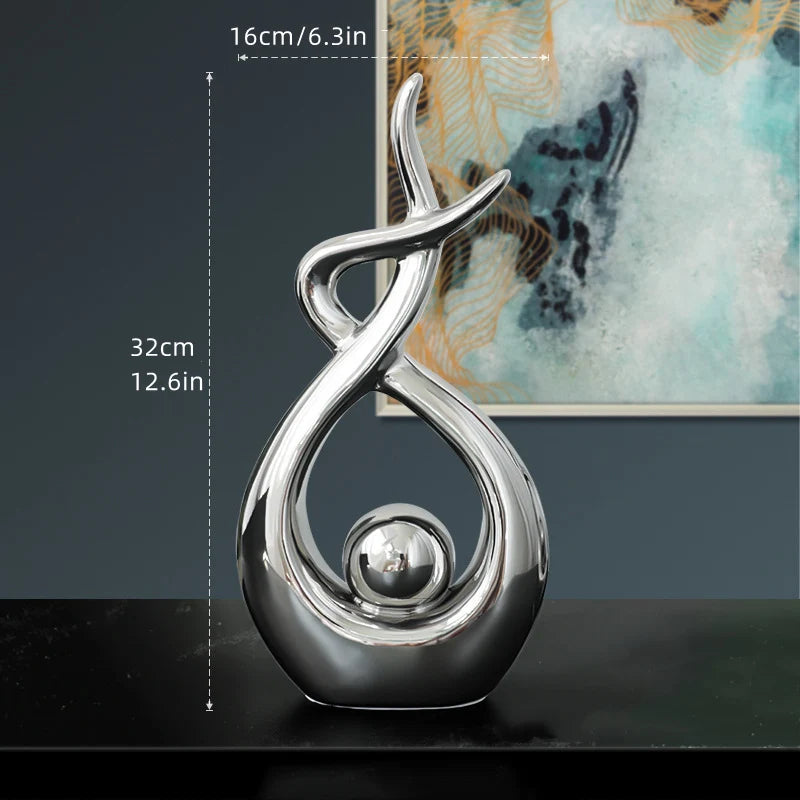 Ceramic Sculptures Ornaments Home Modern Decoration Abstract Statue Room Art Decor Luxury Porcelain Figurine Table Accessories
