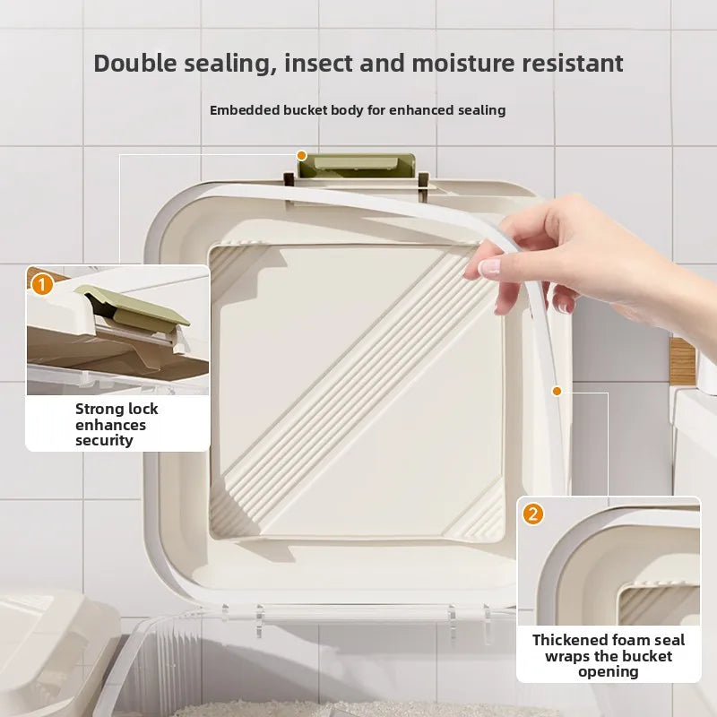 Food ade Sed Rice Storage Box Moisture Proof Bug Resistant Plastic Kitchen Storage Container for Home Use 5L And above C...