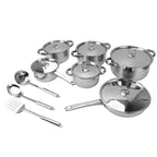 Stainless Steel Cookware Set Kitchen Cookware Set Stainless Steel Pots Pans Set with Soup Pot Saute Pan Lids for Home Cooking