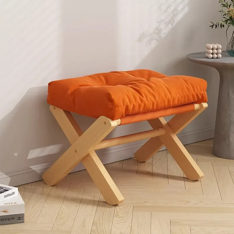 Home Living Room Sofa Simple and Multifunctional Portable Folding Footrest Stool Shoe Changing Stool