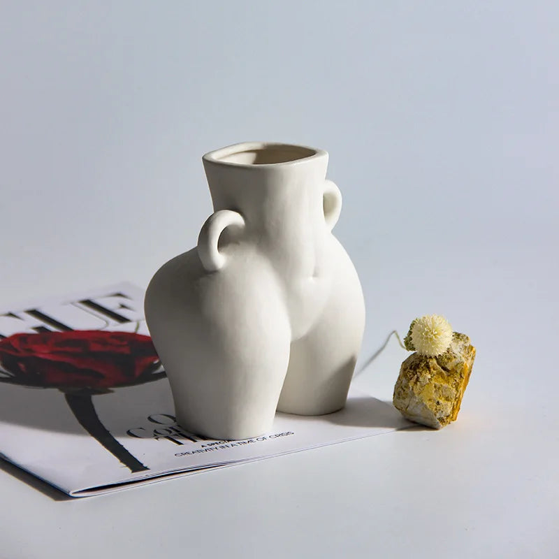 WHYOU Creative Body Art Vase Imitation Ceramic Decorative Vase Nordic Home Decoration Crafts Vase Table Desktop Ornaments Gift