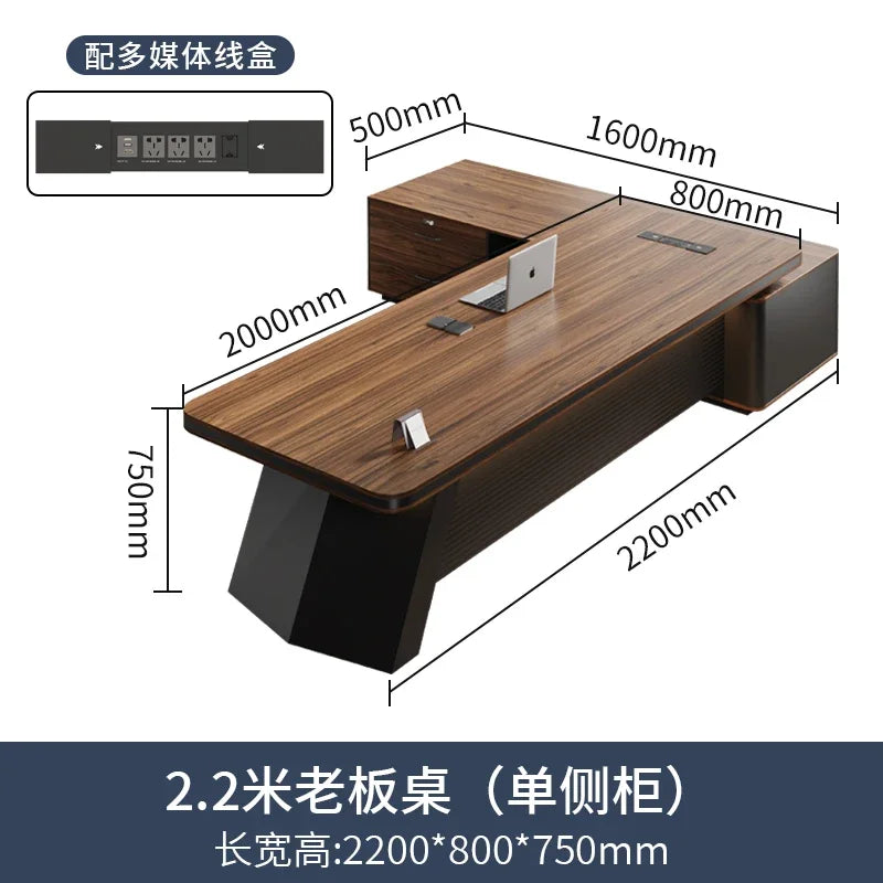 Shelves Modern Office Desk Executive Corner Luxury Vanity Work Office Desk Minimalist Conference Storage Wooden Bureau Furniture