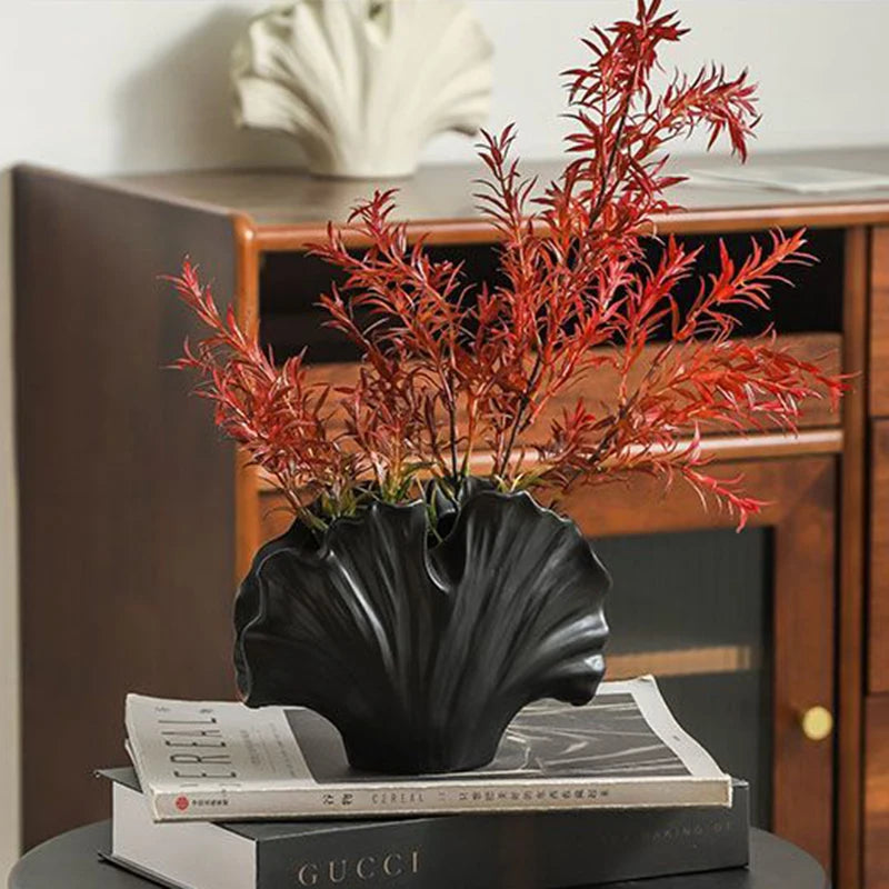 Pottery Vases Aesthetic Decorative Flower Bottle Modern Interior Luxury Dining Table Center Vase Bedroom Vase for Dried Flowers