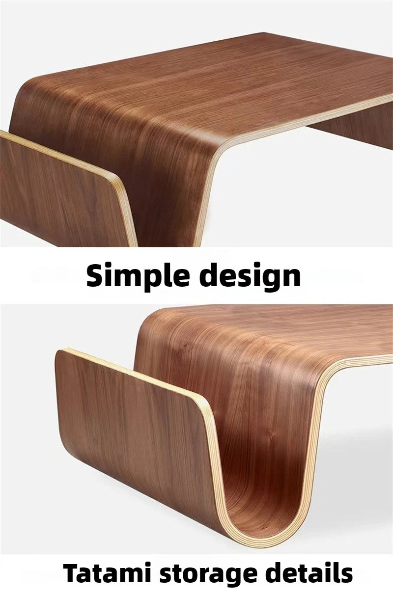 Solid Wood Coffee Table Modern Bentwood Room Desks Portable Low Center Tea Table  Living Room Furniture Side Storage Design