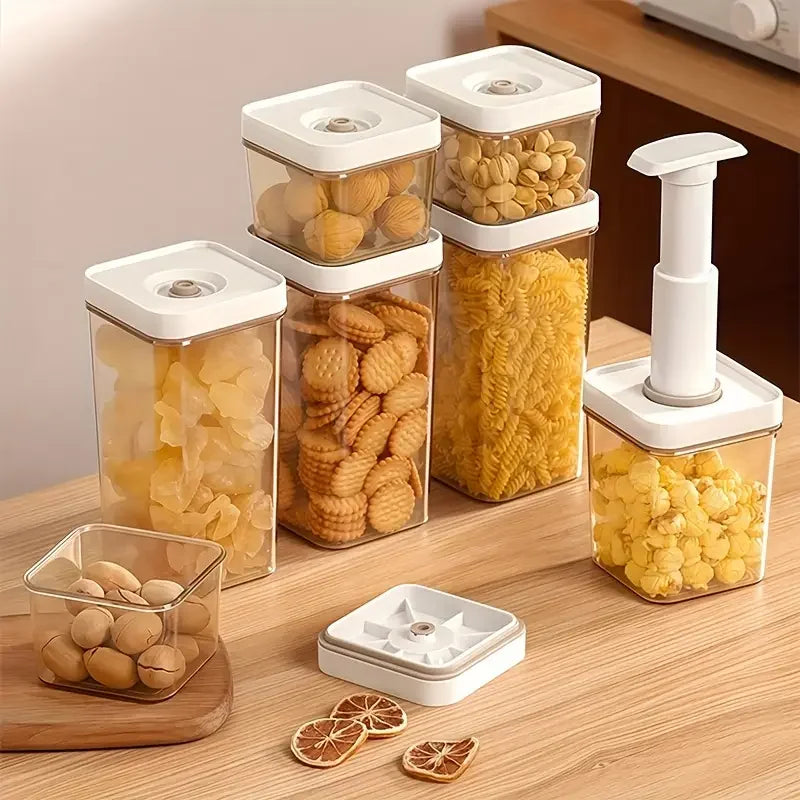 4-piece modern vacuum-sealed food storage containers - household refrigerator storage containers, suitable for food and grains