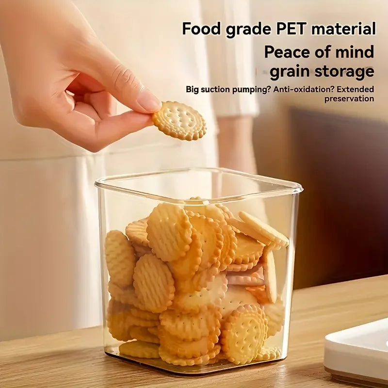 4-piece modern vacuum-sealed food storage containers - household refrigerator storage containers, suitable for food and grains