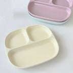 3Grid Ceramic Dinner Plates Solid Color Serving Dishes Salad Dinnerware Dining Compartment Plate Kitchen Eco-friendly Tableware