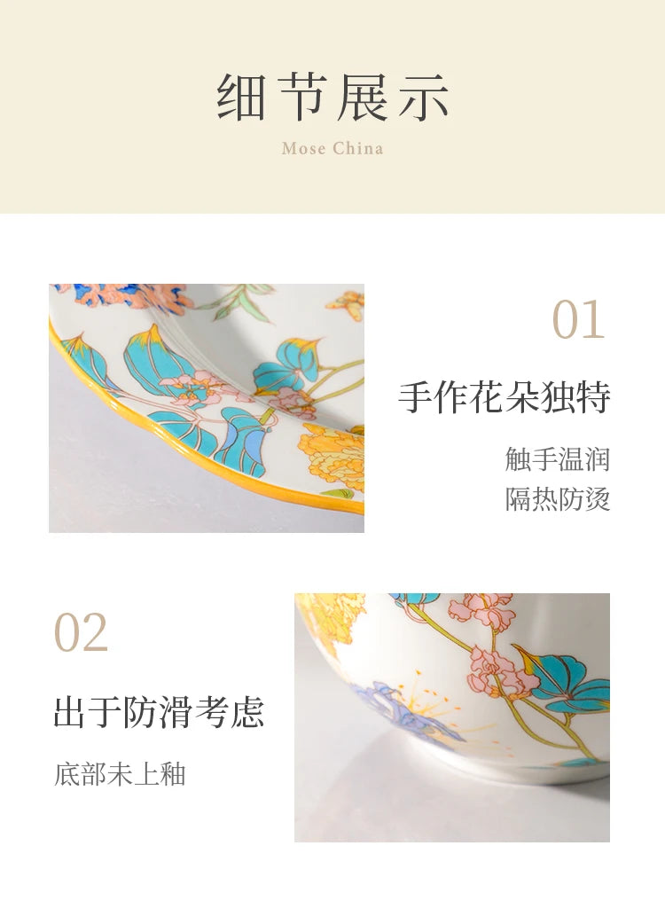 Fine China Kitchen Dinner Set Guests Gift Women Party Plates Dinnerware Sets Ceramic Breakfast Juego De Vajilla Completa Dishes